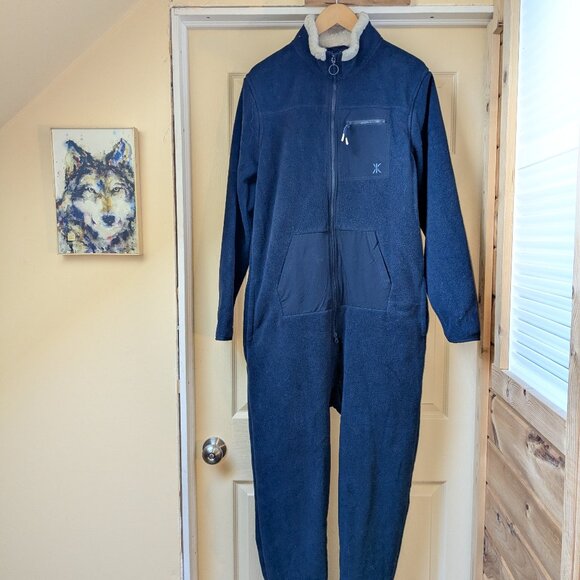 One Piece Other - Onepiece Norway Jumpsuit Mens Med Fleece Blue Jump In One Piece Sherpa Zip Close